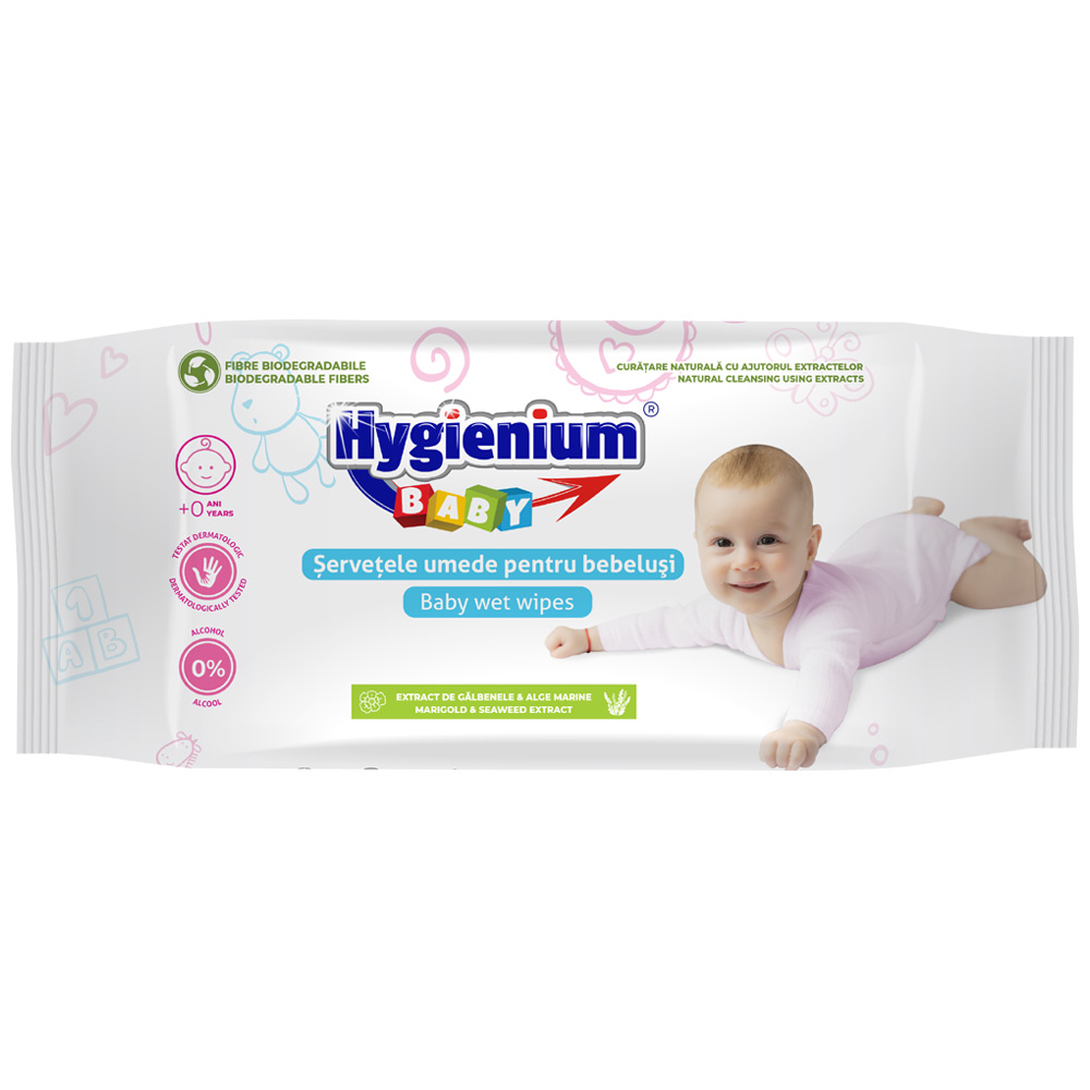 Hygienium Baby servetele umede cu extract de galbenele si alge marine